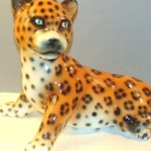 SOLD Lladro HISPANIA Daisa 1985 Large Porcelain Leopard Cub Statue Figurine